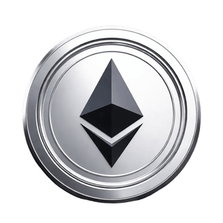 Svävande grafiskt element som föreställer Ethereum-myntet (ETH)